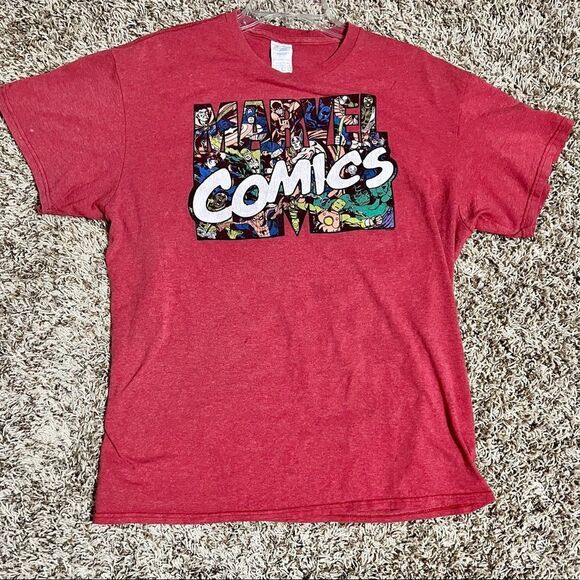 🔥Vintage MARVEL COMICS tee very good condition -  big graphic hit - Sz Lg - GUC - Picture 1 of 5